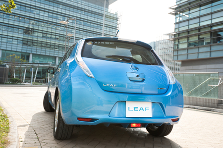 Nissan Leaf display in Hong Kong 2011のeditorial素材
