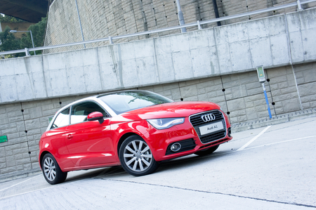Audi A1 Hatchback display in Hong Kong 2010のeditorial素材