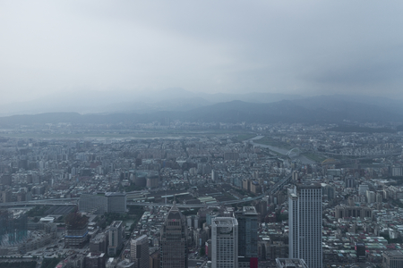 Taipei Top View Photo in fog dayの写真素材