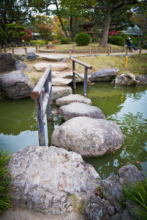 Stone paved road in forest の写真素材