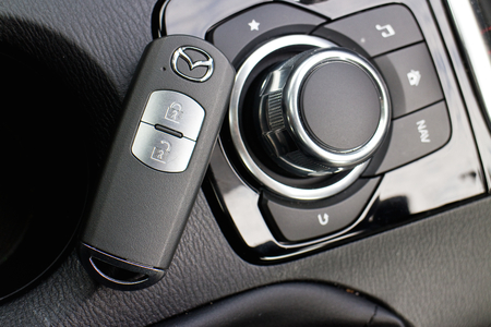Hong Kong, China May 2, 2014 : Mazda3 Hatchback 2014 car key on May 2 2014 in Hong Kong.のeditorial素材