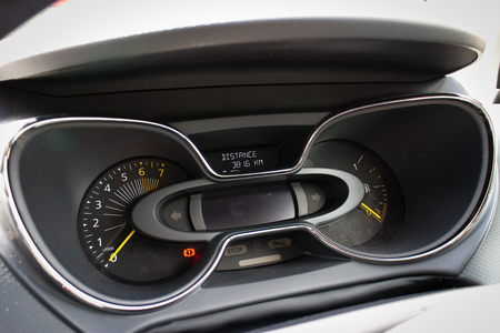 Hong Kong, China May 21, 2014 : Renault CAPTUR dashboard on May 21 2014 in Hong Kong.のeditorial素材