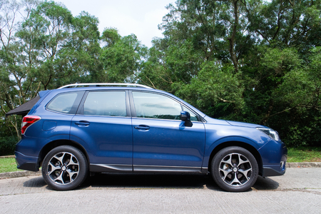 Hong Kong, China May 12, 2014 : Subaru Forester 2014 Option Test Drive on May 12 2014 in Hong Kong.のeditorial素材