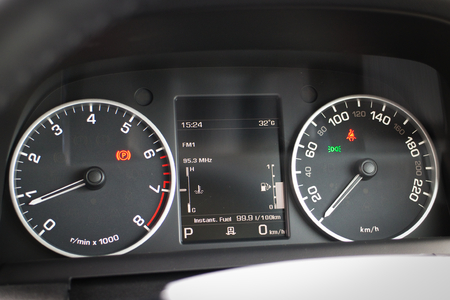 Off-Road Car Dashboard with LED displayのeditorial素材