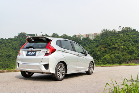 Hong Kong, China Jun 23, 2014 : Honda Jazz Fit 2014 test drive on Jun 23 2014 in Hong Kong.のeditorial素材