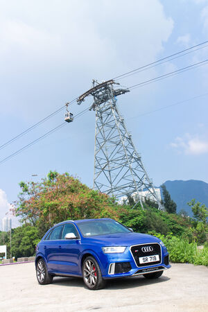 Hong Kong, China Jun 9, 2014 : Audi RS Q3 2014 test drive on Jun 9 2014 in Hong Kong.のeditorial素材