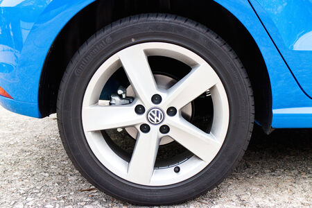 Hong Kong, China Aug 6, 2014 : Volkswagen Polo TSI 2014 test drive on Aug 6 2014 in Hong Kong.のeditorial素材