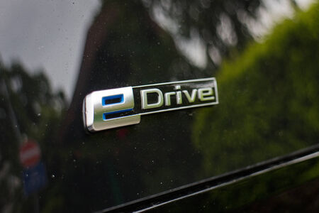 Hong Kong, China Aug 19, 2014 : BMW i3 e-drive 2014 Logo on Aug 19 2014 in Hong Kong.のeditorial素材