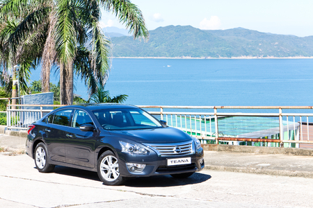 Hong Kong, China Aug 19, 2014 : Nissan TEANA 2014 test drive on Aug 19 2014 in Hong Kong.のeditorial素材