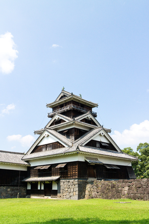 Kumamoto,Japan - May 2, 2014: Kumamoto Castle is a hilltop Japanese castle located in ChÅ«Å-ku, Kumamoto in Kumamoto Prefecture. It was a large and extremely well fortified castle. The castle keep is a concrete reconstruction built in 1960.のeditorial素材