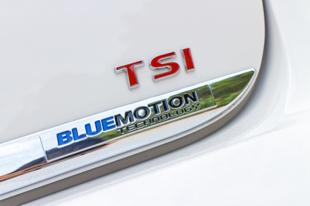 Hong Kong, China Sept 22, 2014 : Volkswagen Passat TSI BLUEMOTION LOGO test drive on Sept 22 2014 in Hong Kong.のeditorial素材