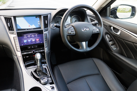 Hong Kong, China Sept 30, 2014 : Infiniti Q50s 2014 test drive on Sept 30 2014 in Hong Kong.のeditorial素材
