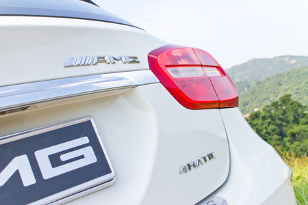 Hong Kong, China Oct 3, 2014 : Mercedes-Benz GLA 45 2014 test drive on Oct 3 2014 in Hong Kong.のeditorial素材