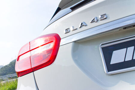 Hong Kong, China Oct 3, 2014 : Mercedes-Benz GLA 45 2014 test drive on Oct 3 2014 in Hong Kong.のeditorial素材