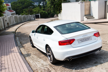 Hong Kong, China Oct 3, 2014 : Audi A5 Sportback Black Edition 2014 test drive on Oct 3 2014 in Hong Kong.のeditorial素材