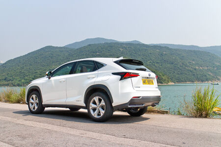 Hong Kong, China Oct 8, 2014 : Lexus NX 300h Hybrid SUV 2014 test drive on Oct 9 2014 in Hong Kong.のeditorial素材