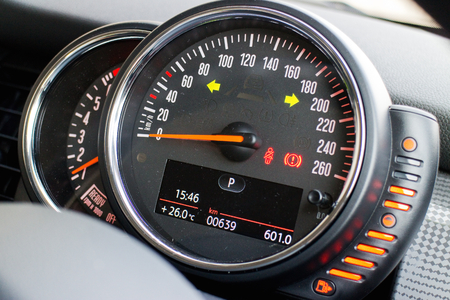 Hong Kong, China Oct 14, 2014 : Mini One 2014 Dashboard test drive on Oct 14 2014 in Hong Kong.のeditorial素材