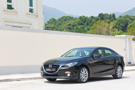 Hong Kong, China Oct 15, 2014 : Mazda3 JDM Japan Version 2014 test drive on Oct 15 2014 in Hong Kong.のeditorial素材