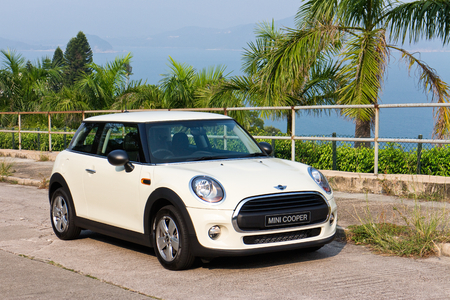 Hong Kong, China Oct 14, 2014 : Mini One 2014 test drive on Oct 14 2014 in Hong Kong.のeditorial素材