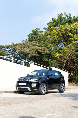 Hong Kong, China Jan 23, 2015 : Range Rover Evoque Autobiography 2015 Test Drive on Jan 23 2015 in Hong Kong.のeditorial素材