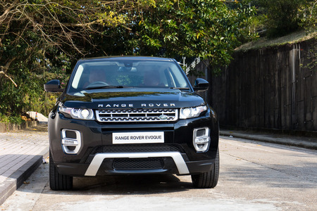 Hong Kong, China Jan 23, 2015 : Range Rover Evoque Autobiography 2015 Test Drive on Jan 23 2015 in Hong Kong.のeditorial素材