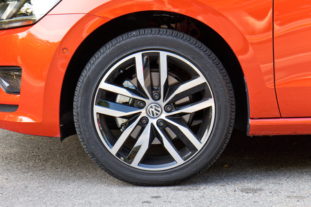 Hong Kong, China April 28 2015 : Volkswagen Golf Sportvan 2015 Test Drive on April 28 2015 in Hong Kong.のeditorial素材