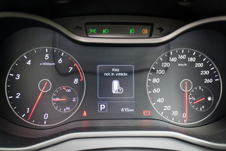 Hong Kong, China April 29 2015 : Hyundai Veloster 2015 Dashboard on April 29 2015 in Hong Kong.