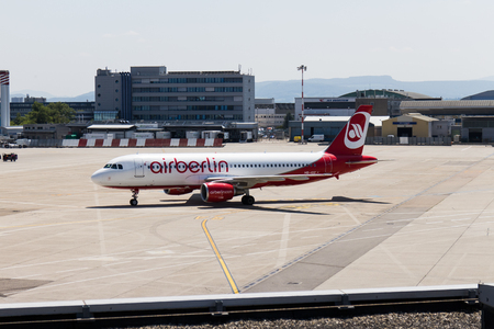 Basel, Swiss July 15 2015 : airberlin Airways HD-IOZ on July 15 2015 in Swiss.のeditorial素材
