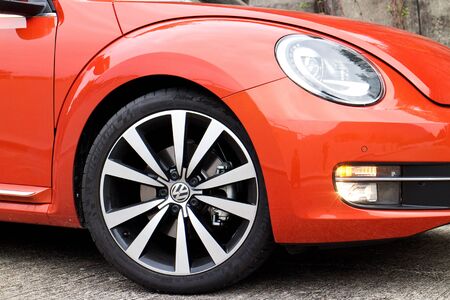Hong Kong, China Jan 7, 2016 : Volkswagen Beetle Convertible 2016 Test Drive Day on Jan 7 2016 in Hong Kong.のeditorial素材