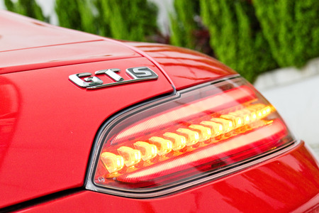 Hong Kong, China Dec 19, 2015: Mercedes-AMG GT S 2015 Back Light on Nov 12 2015 in Hong Kong.のeditorial素材