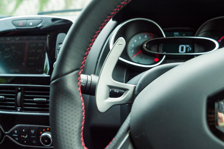 Hong Kong, China May 9, 2017 : Renault CLIO RS 2017 Gear Box Shift May 9 2017 in Hong Kong.のeditorial素材