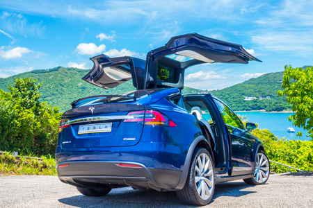 Hong Kong, China Aug 15, 2017 : Tesla Model X 2017 Test Drive Day Aug 15 2017 in Hong Kong.