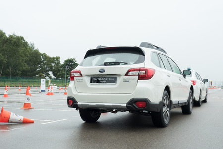 Hong Kong, China Jan 23, 2018 : Subaru Outback 2018 Test Drive Day Jan 23 2018 in Hong Kong.のeditorial素材