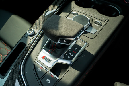 Hong Kong, China March 2, 2018 : Audi RS5 2018 Gear Box March 2 2018 in Hong Kong.