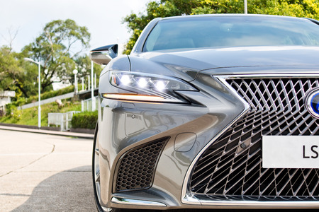 Hong Kong, China March 5, 2018 : Lexus ES 500h 2018 Head Lamp March 5 2018 in Hong Kong.のeditorial素材