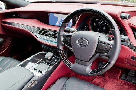 Hong Kong, China July 19, 2018 : Lexus LS500 2018 Interior July 19 2018 in Hong Kong.のeditorial素材