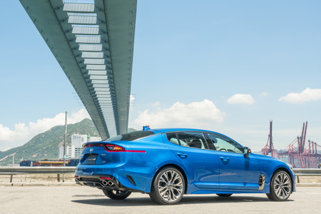 Hong Kong, China May 31, 2018 : Kia Stinger GT 2018 Test Drive Day May 31 2018 in Hong Kong.のeditorial素材