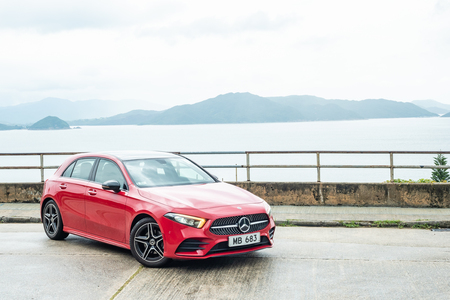 Hong Kong, China Aug 29, 2018 : Mercedes-Benz A200 2018 Test Drive Day Aug 29 2018 in Hong Kong.のeditorial素材