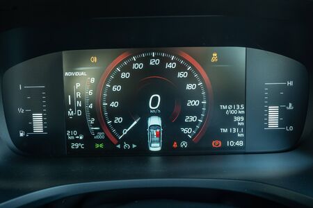 Hong Kong, China Oct, 2019 : Volvo S60 Dashboard on Oct 30 2019 in Hong Kong.