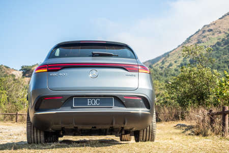 Hong Kong, China Jan 15, 2020 : Mercedes-Benz EQC EV 2020 Test Drive Day Jan 15 2020 in Hong Kong.のeditorial素材
