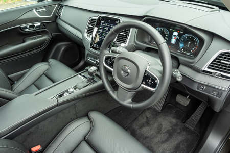 Hong Kong, China March 16, 2020 : Volvo XC90 T6 2020 Interior March 16 2020 in Hong Kong.のeditorial素材