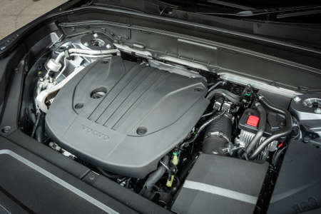 Hong Kong, China May 29, 2020 : Volvo XC90 Engine May 29 2020 in Hong Kong.