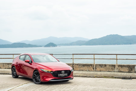 Hong Kong, China Sept 28, 2020 : Mazda3 e-Skyactive X 2020 Test Drive Day Sept 28 2020 in Hong Kong.のeditorial素材