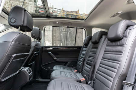 Hong Kong, China May 7, 2021 : Volkswagen Touran Interior May 7 2021 in Hong Kong.のeditorial素材