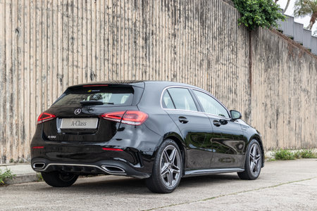 Hong Kong, China March 19, 2021 : Mercedes-Benz A180 Test Drive Day March 19 2021 in Hong Kong.のeditorial素材