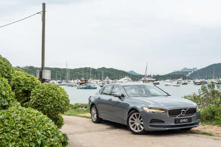 Hong Kong, China April 29, 2021 : Volvo S90 Test Drive Day April 29 2021 in Hong Kong.のeditorial素材