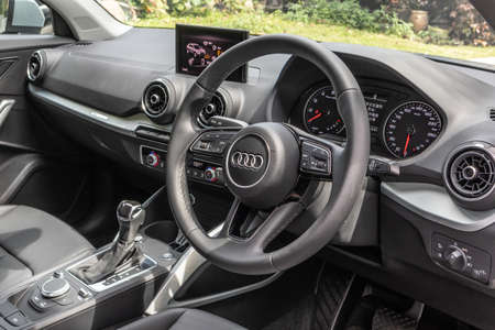 Hong Kong, China April 29, 2021 : Audi Q2 Interior April 29 2021 in Hong Kong.のeditorial素材