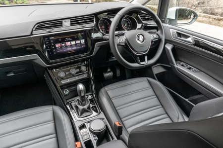 Hong Kong, China May 7, 2021 : Volkswagen Touran Interior May 7 2021 in Hong Kong.のeditorial素材