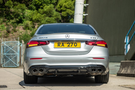 Hong Kong, China Oct 6, 2021 : Mercedes-AMG E53 2022 Test Drive Day Oct 6 2021 in Hong Kong.のeditorial素材