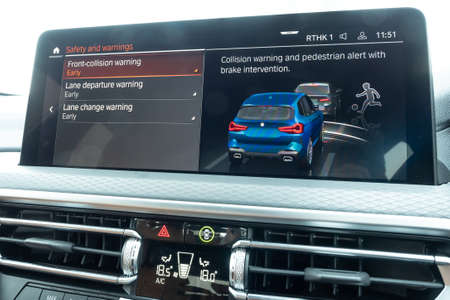 Hong Kong, China April 7 , 2022 : BMW X3 xDrive30i 2022 Dashboard April 7 2022 in Hong Kong.のeditorial素材